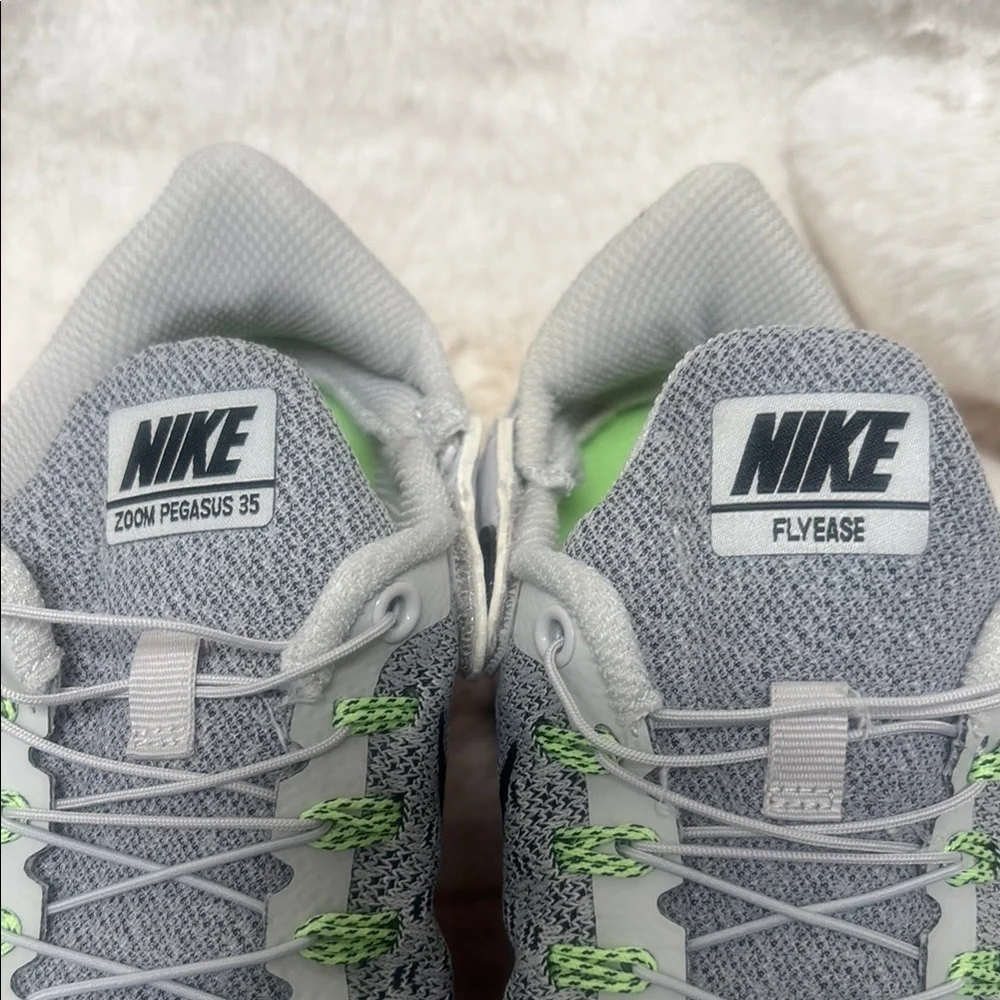 Nike Zoom Pegasus 35 Flyease Gray and Pink Athletic Shoes with Breathable Mesh - Picture 9 of 11